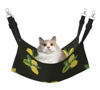 InOmak Lemon With Branch And Lilies Bouquet Black,Cat Hanging Hammock Soft Double Sided Hanging Bed for Small Dogs Pet,L
