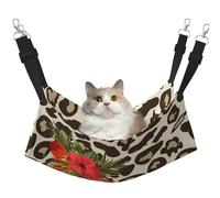 InOmak Leopard Hibiscus Flower,Cat Hanging Hammock Soft Double Sided Hanging Bed for Small Dogs Pet,M