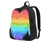 InOmak Lgbt Gilter Rainbow Gay, Backpack With Pockets Casual Daypack Water Resistant School Bag for Travelling, Hiking, or Camping