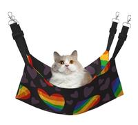 InOmak Lgbt Pride Gay Rainbow Heart,Cat Hanging Hammock Soft Double Sided Hanging Bed for Small Dogs Pet,L