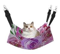 InOmak Lilac Violet And Purple Watercolor Peony Roses,Cat Hanging Hammock Soft Double Sided Hanging Bed for Small Dogs Pet,L