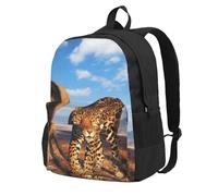 InOmak Lion Leopard And Tiger Fight For Food Printed, Backpack With Pockets Casual Daypack Water Resistant School Bag for Travelling, Hiking, or Camping