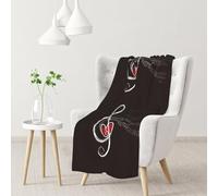 InOmak Love Music Notes,Soft Blanket Warm Anti-Pilling Flannel Plush Throw Blanket 76 X 102 cm