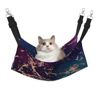 InOmak Marble Luxe Decor Dark Purple And Teal With Gold,Cat Hanging Hammock Soft Double Sided Hanging Bed for Small Dogs Pet,L