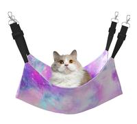 InOmak Marbled Galaxy Pink Purple,Cat Hanging Hammock Soft Double Sided Hanging Bed for Small Dogs Pet,M