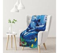 InOmak Marine Life Blue Sea World Coral Dolphin,Soft Blanket Warm Anti-Pilling Flannel Plush Throw Blanket 76 X 102 cm