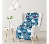 InOmak Marine Mammals Whales,Soft Blanket Warm Anti-Pilling Flannel Plush Throw Blanket 76 X 102 cm
