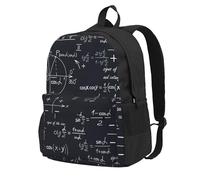 InOmak Mathematical Seamless With Geometric Shapes Formulas, Backpack With Pockets Casual Daypack Water Resistant School Bag for Travelling, Hiking, or Camping