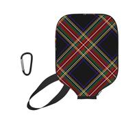 InOmak Modern Black Stewart Tartan, Sport Pickleball Paddle Cover, Pickleball Paddle Case Fits Most Standard Paddle Shapes and Sizes
