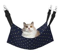 InOmak Modern Elegant Navy Blue Gold Polka Dots,Cat Hanging Hammock Soft Double Sided Hanging Bed for Small Dogs Pet,M
