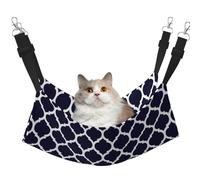 InOmak Modern Navy Blue Moroccan Geometric,Cat Hanging Hammock Soft Double Sided Hanging Bed for Small Dogs Pet,M