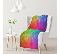 InOmak Multicolor Polygonal Which Consist Triangles Rainbow,Soft Blanket Warm Anti-Pilling Flannel Plush Throw Blanket 76 X 102 cm