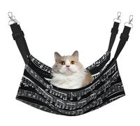 InOmak Music Notes On Black,Cat Hanging Hammock Soft Double Sided Hanging Bed for Small Dogs Pet,M