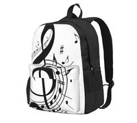 InOmak Music Symbol Printed, Backpack With Pockets Casual Daypack Water Resistant School Bag for Travelling, Hiking, or Camping