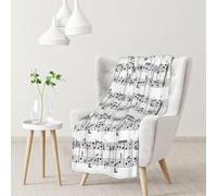 InOmak Musical Notes On The Clef,Soft Blanket Warm Anti-Pilling Flannel Plush Throw Blanket 76 X 102 cm