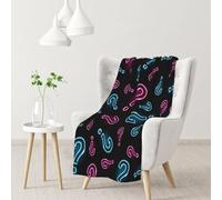 InOmak Neon Question Mark Seamless,Soft Blanket Warm Anti-Pilling Flannel Plush Throw Blanket 76 X 102 cm
