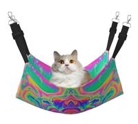 InOmak Neon Rainbow Colorful Tie Dye,Cat Hanging Hammock Soft Double Sided Hanging Bed for Small Dogs Pet,L