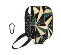 InOmak New Art Deco Geometric Pattern Emerald Green And Gold, Sport Pickleball Paddle Cover, Pickleball Paddle Case Fits Most Standard Paddle Shapes and Sizes