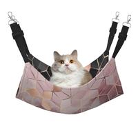 InOmak Nordic Style, Geometric Pattern Pink Rose, Gold,Cat Hanging Hammock Soft Double Sided Hanging Bed for Small Dogs Pet,L