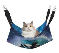 InOmak Orca Killer Whales Wave,Cat Hanging Hammock Soft Double Sided Hanging Bed for Small Dogs Pet,M