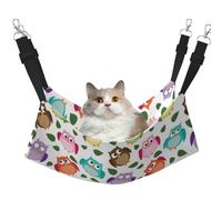InOmak Owl Pattern With Leaves Closed Crossed Eyes Funny Humor Comic Artistic,Cat Hanging Hammock Soft Double Sided Hanging Bed for Small Dogs Pet,L