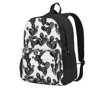 InOmak Paddle Cactus Blackest Black, Backpack With Pockets Casual Daypack Water Resistant School Bag for Travelling, Hiking, or Camping