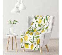 InOmak Patterned Exotic Lemon Tree Branches Yummy Delicious,Soft Blanket Warm Anti-Pilling Flannel Plush Throw Blanket 76 X 102 cm