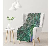 InOmak Peacock Displaying Feathers Open Wings,Soft Blanket Warm Anti-Pilling Flannel Plush Throw Blanket 76 X 102 cm