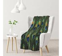 InOmak Peacock Tail Feathers,Soft Blanket Warm Anti-Pilling Flannel Plush Throw Blanket 76 X 102 cm