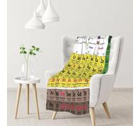 InOmak Periodic Table Of Elements Chemistry,Soft Blanket Warm Anti-Pilling Flannel Plush Throw Blanket 76 X 102 cm