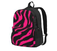 InOmak Pink Black Zebra, Backpack With Pockets Casual Daypack Water Resistant School Bag for Travelling, Hiking, or Camping