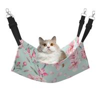 InOmak Pink Cherry Flower Teal Spring,Cat Hanging Hammock Soft Double Sided Hanging Bed for Small Dogs Pet,M
