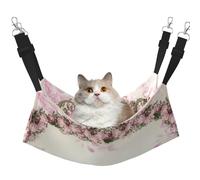 InOmak Pink Roses Oval Frame Vintage,Cat Hanging Hammock Soft Double Sided Hanging Bed for Small Dogs Pet,M