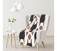 InOmak Polygonal Pattern Doberman Head,Soft Blanket Warm Anti-Pilling Flannel Plush Throw Blanket 76 X 102 cm