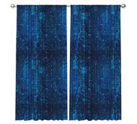 InOmak Programmer Blue Binary Code, 2 Panels Window Curtains 52 x 84 Inch Blackout Curtains for Living Room Bedroom