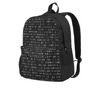 InOmak Programmer Code Black Black, Backpack With Pockets Casual Daypack Water Resistant School Bag for Travelling, Hiking, or Camping