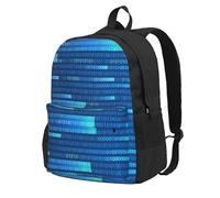 InOmak Programmer Code Blue, Backpack With Pockets Casual Daypack Water Resistant School Bag for Travelling, Hiking, or Camping