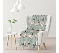 InOmak Pug Dogs Sitting,Soft Blanket Warm Anti-Pilling Flannel Plush Throw Blanket 76 X 102 cm