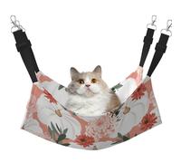 InOmak Pumpkin Thanksgiving Pink Dahlia Flower Autumn,Cat Hanging Hammock Soft Double Sided Hanging Bed for Small Dogs Pet,M