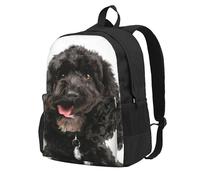 InOmak Puppy Black Cockapoo, Backpack With Pockets Casual Daypack Water Resistant School Bag for Travelling, Hiking, or Camping
