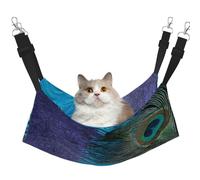 InOmak Purple And Teal Peacock,Cat Hanging Hammock Soft Double Sided Hanging Bed for Small Dogs Pet,L