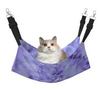 InOmak Purple Lavender Colored Flowers Printing,Cat Hanging Hammock Soft Double Sided Hanging Bed for Small Dogs Pet,L