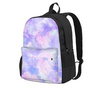 InOmak Purple Pastel Tie Dye, Backpack With Pockets Casual Daypack Water Resistant School Bag for Travelling, Hiking, or Camping