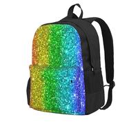 InOmak Rainbow Looks Like With Sequin, Backpack With Pockets Casual Daypack Water Resistant School Bag for Travelling, Hiking, or Camping