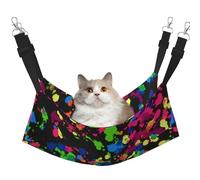 InOmak Rainbow Of Neon Paint Splatters,Cat Hanging Hammock Soft Double Sided Hanging Bed for Small Dogs Pet,M