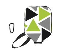 InOmak Random Triangles Lime Green Gray Black On White, Sport Pickleball Paddle Cover, Pickleball Paddle Case Fits Most Standard Paddle Shapes and Sizes