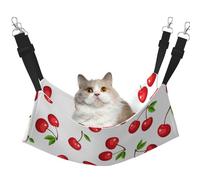 InOmak Red Cherry Berries,Cat Hanging Hammock Soft Double Sided Hanging Bed for Small Dogs Pet,L