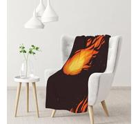 InOmak Red Falling Fireball Flame Pattern,Soft Blanket Warm Anti-Pilling Flannel Plush Throw Blanket 76 X 102 cm