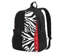 InOmak Red Leopard And Zebra Animal, Backpack With Pockets Casual Daypack Water Resistant School Bag for Travelling, Hiking, or Camping