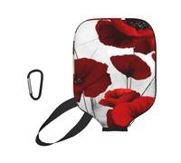 InOmak Red Poppy Flower Prints, Sport Pickleball Paddle Cover, Pickleball Paddle Case Fits Most Standard Paddle Shapes and Sizes